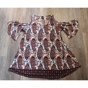 Cute Women's BOHOTunic Could Shoulder Paisley Size XL